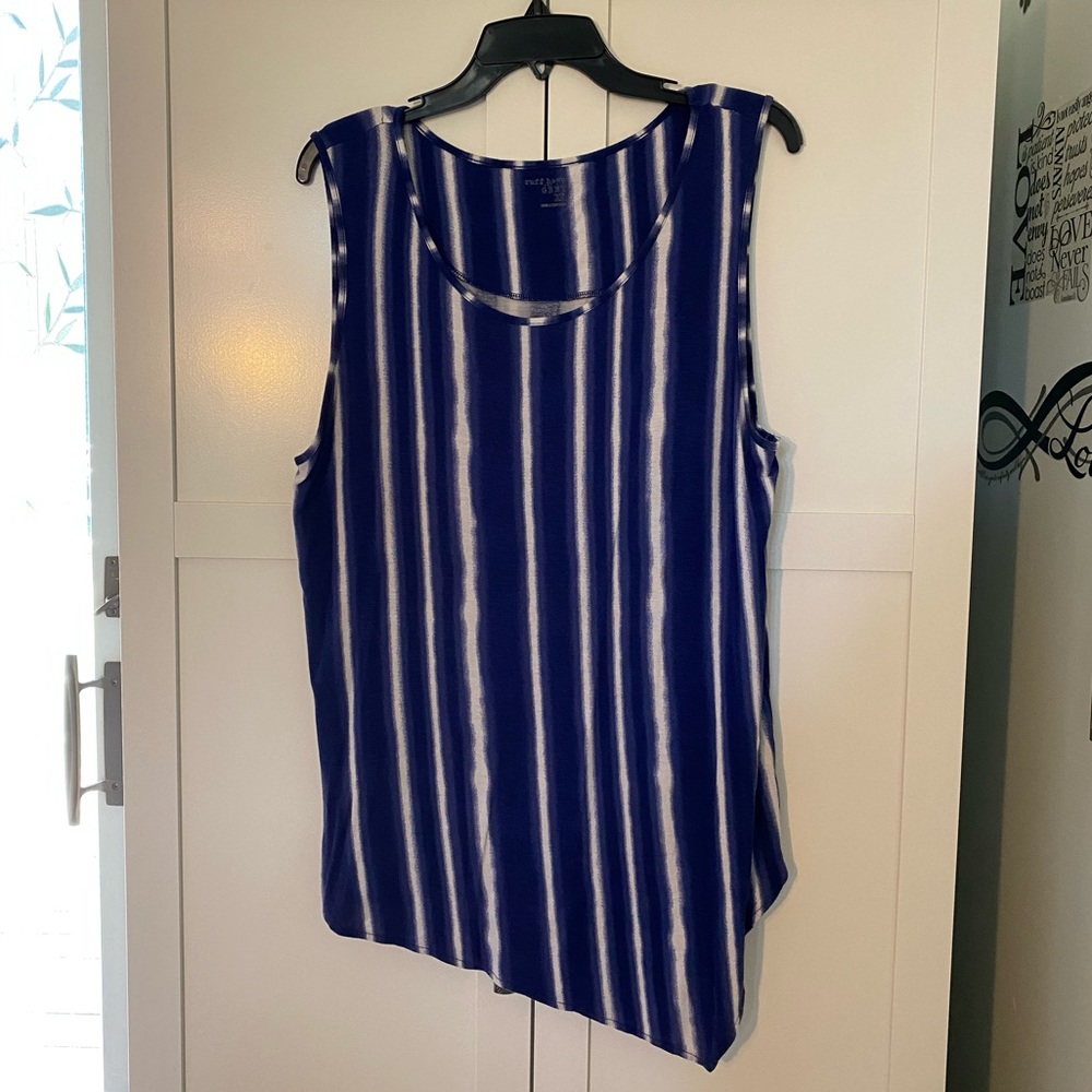 Ruff Hewn Blue/White Striped X-large Tank Top